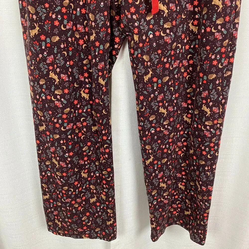 Lands End Brown Woodland Creatures Sleep Pants Sz.S